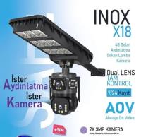 INOX-X18 3MP 3MPX2 3.6mm  DUAL LENS SOLAR LAMBA ESİM 4G KAMERA 20mt ses algılama  - 2